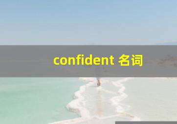 confident 名词